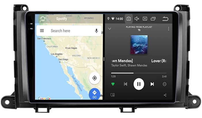 Navigatie dedicata Toyota Sienna 2009-2014, 12GB RAM 256GB ROM, Android 13, Rezolutie 2K, Display QLED, 9", DSP, Carplay, Android Auto, Internet, Youtube, Waze, Wi Fi, USB [2]