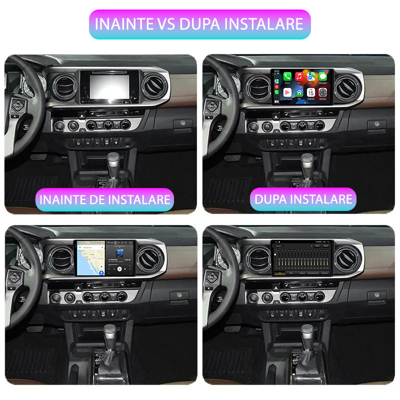 Navigatie dedicata Toyota Tacoma 2015-2021, 12GB RAM 256GB ROM, Android 13, Rezolutie 2K, Display QLED, 9", DSP, Carplay, Android Auto, Internet, Youtube, Waze, Wi Fi, USB [5]