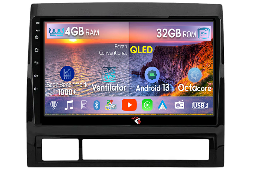 Navigatie dedicata Toyota Tacoma Hilux 2005-2013, 4 GB RAM 32 ROM, Android 13, Display QLED, 9", DSP, Carplay, Android Auto, Internet, Youtube, Waze, WI-FI, USB, Bluetooth [1]