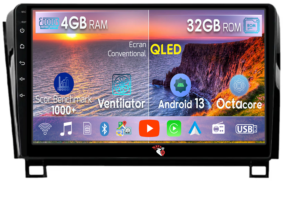 Navigatie dedicata Toyota Tundra 2007-2013, 4GB RAM 32GB ROM, Android 13, Display 9 " , Internet, Aplicatii, Waze, WI-FI, USB, Bluetooth, Mirrorlink [1]