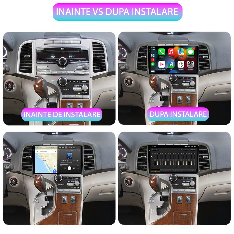 Navigatie dedicata Toyota Venza 2008-2016, 12GB RAM 256GB ROM, Android 13, Rezolutie 2K, Display QLED, 9", DSP, Carplay, Android Auto, Internet, Youtube, Waze, Wi Fi, USB [5]