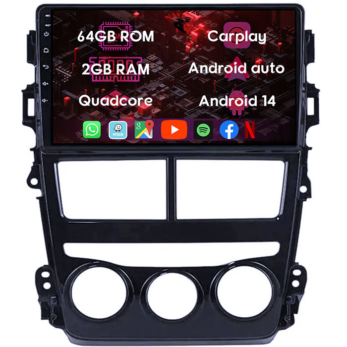 (Resigilata) Navigatie dedicata Toyota Vios 2018-2019, 2GB RAM 32GB ROM, Quad Core, Display 9" IPS Full HD, Carplay, Android 13, Bluetooth, Magazin Play, Suport camere AHD [9]