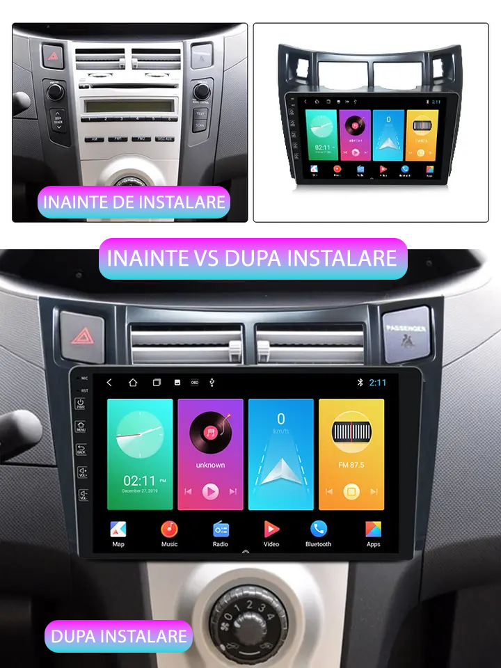 (Resigilata) Navigatie dedicata Toyota Yaris ( 2005 - 2012 ), 2GB RAM 32GB ROM, Quad Core, Display 9" IPS Full HD, Carplay, Android 13, Bluetooth, Magazin Play, Suport camere AHD [4]