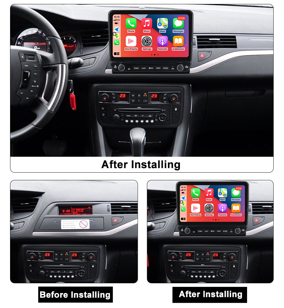 Navigatie dedicata Citroen C5 2009 cu butoane rotative model 2024, 4 GB RAM 64 ROM, Quadcore, Android 13, Display QLED, 10", DSP, Carplay, Android Auto, Internet, Youtube , Waze , WI-FI [4]