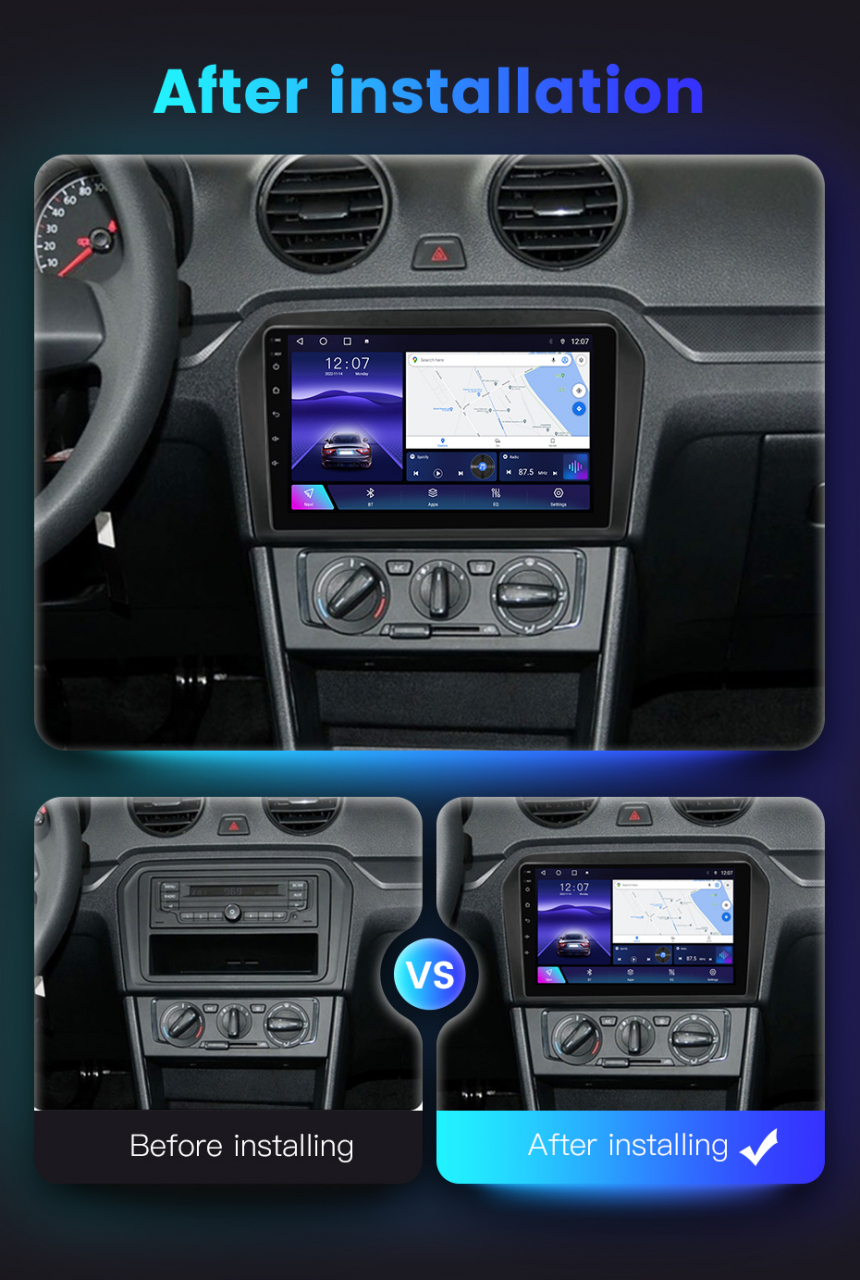 Navigatie dedicata Volkswagen Jetta 2013-2017, 4 GB RAM 32 ROM, Android 14, Display QLED, 9", DSP, Carplay, Android Auto, Internet, Youtube, Waze, WI-FI, USB, Bluetooth [7]