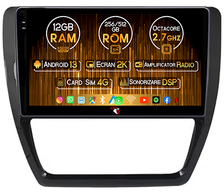Navigatie dedicata Volkswagen Jetta IV 2011 - 2018, 12GB RAM 256GB ROM, Android 14, Rezolutie 2K, Display QLED, 9", DSP, Carplay, Android Auto, Internet, Youtube, Waze, Wi Fi, USB [1]