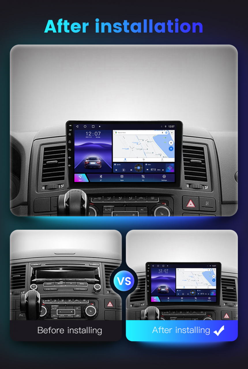 (Resigilata) Navigatie dedicata Volkswagen Multivan 2003-2015, 2GB RAM 32GB ROM, Quad Core, Display 9" IPS Full HD, Carplay, Android 14, Bluetooth, Magazin Play, Suport camere AHD [3]