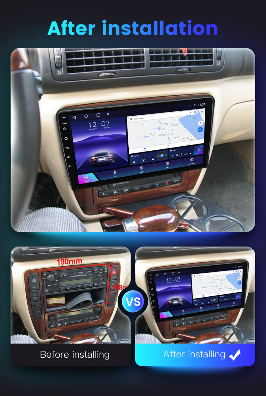 Navigatie dedicata Volkswagen Passat B5 1996-2005 , 4GB RAM 64GB ROM, Octacore, Android 14, Display QLED 9", DSP, Carplay, Android Auto, Internet, Youtube, Waze, WIFI, Bluetooth [8]