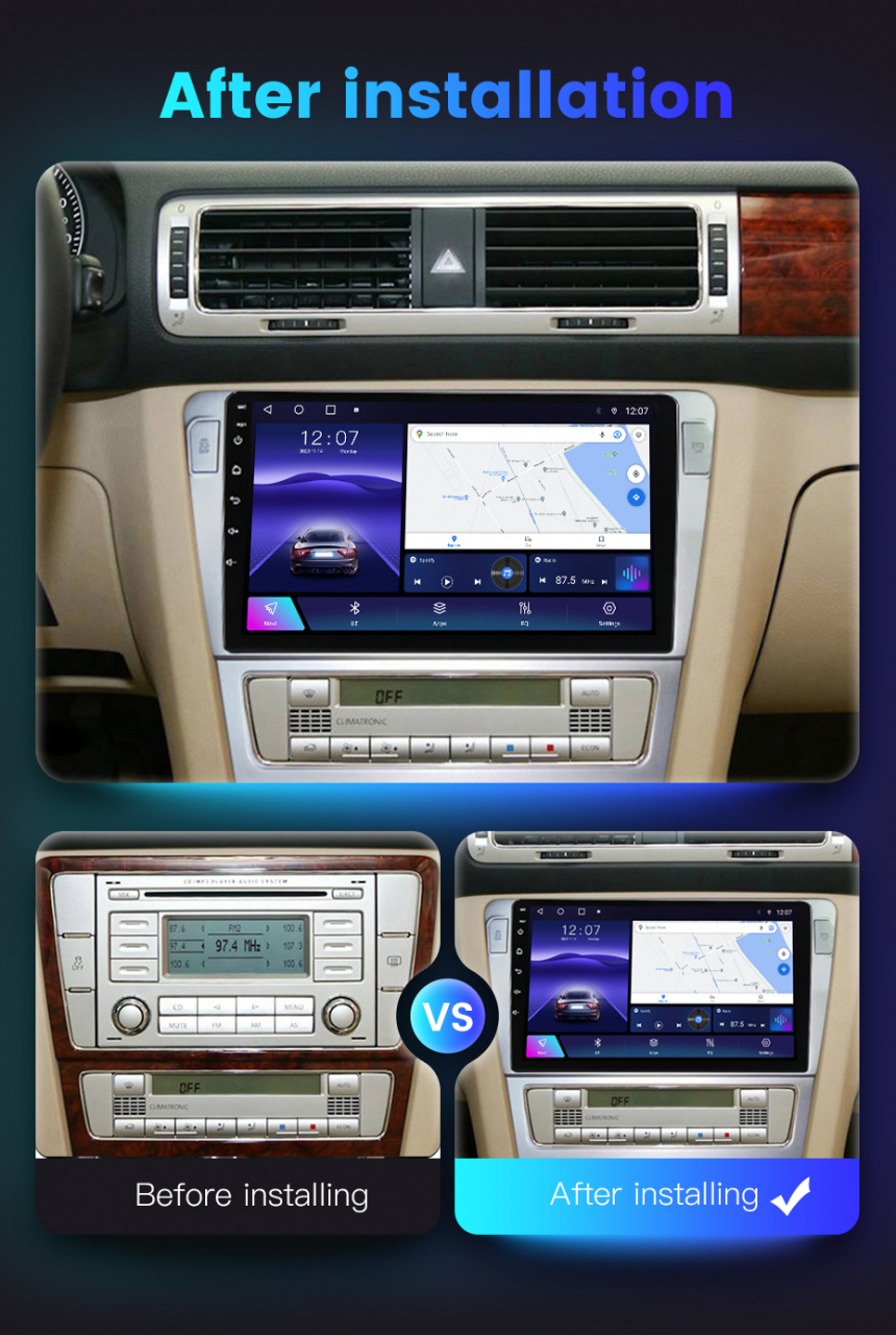 (Resigilata) Navigatie dedicata Volkswagen Passat B7, 2GB RAM 32GB ROM, Quad Core, Display 9" IPS Full HD, Carplay, Android 14, Bluetooth, Magazin Play, Suport camere AHD [3]