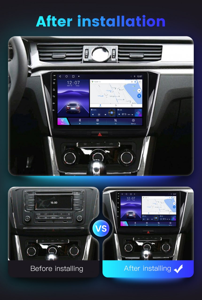 Navigatie dedicata Volkswagen Passat B8 2015-2018, 4 GB RAM 32 ROM, Android 14, Display QLED, 10", DSP, Carplay, Android Auto, Internet, Youtube, Waze, WI-FI, USB, Bluetooth [8]