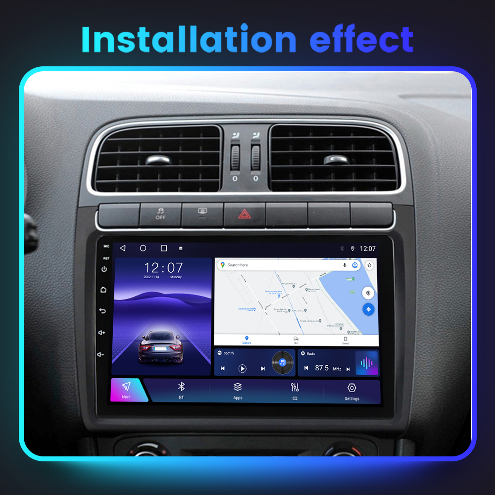Navigatie dedicata Volkswagen Polo Golf Passat, 4GB RAM 32GB ROM, Android 14, Display 9 " , Internet, Aplicatii, Waze, WI-FI, USB, Bluetooth, Mirrorlink [8]
