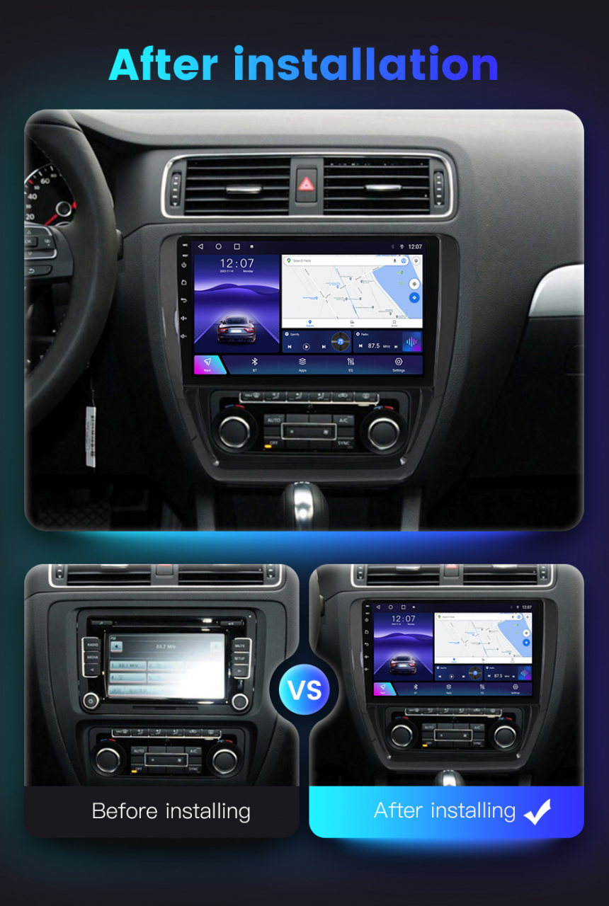 Navigatie dedicata Volkswagen Sagitar 2012-2016, 4 GB RAM 32 ROM, Android 14, Display QLED, 10", DSP, Carplay, Android Auto, Internet, Youtube, Waze, WI-FI, USB, Bluetooth [6]
