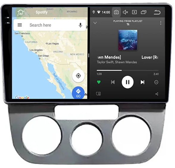 Navigatie dedicata Volkswagen Sagitar / Jetta5 2006-2010 si Golf 5, 4 GB RAM 32 ROM, Android 14, Display QLED, 10", DSP, Carplay, Android Auto, Internet, Youtube, Waze, WI-FI, USB, Bl [4]