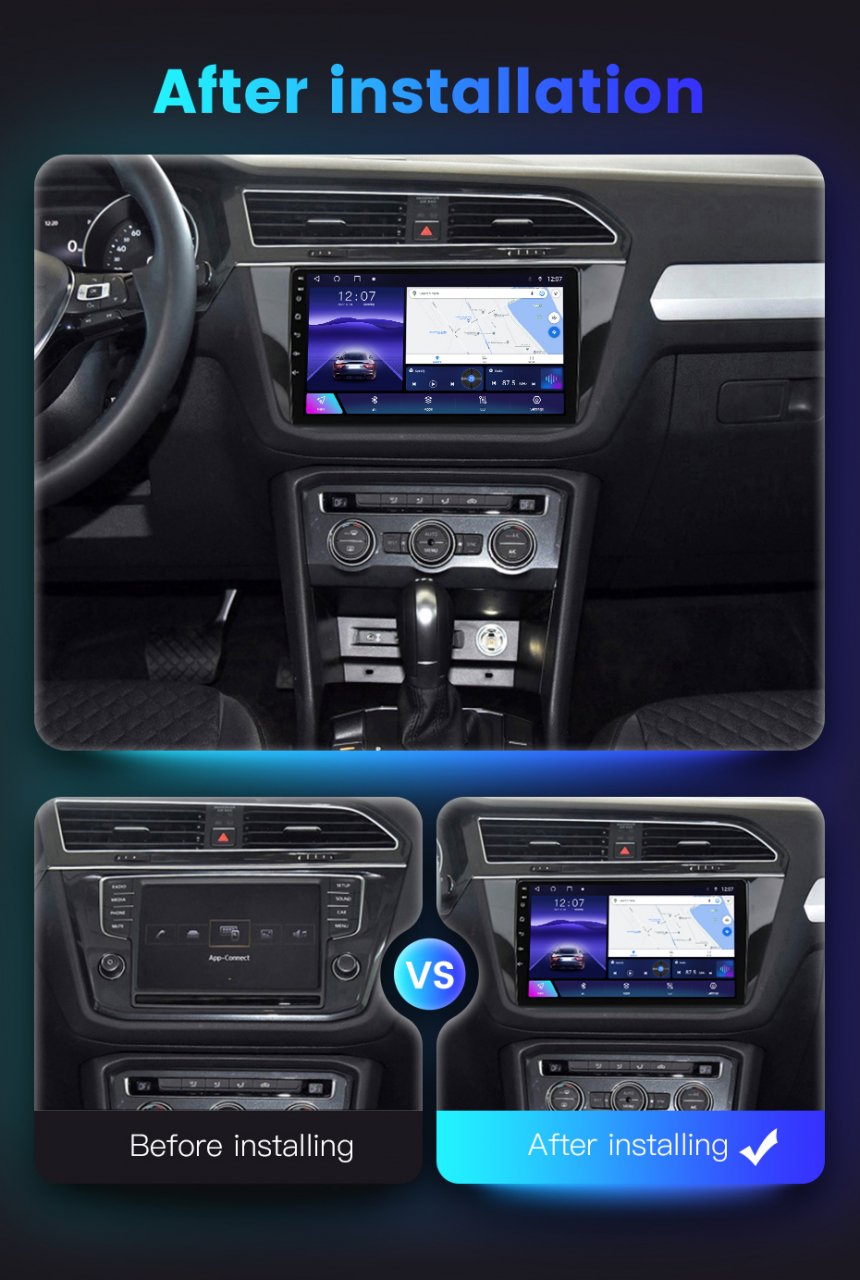 Navigatie dedicata Volkswagen Tiguan 2017-2019, 4GB RAM 64GB ROM, Octacore, Android 14, Display QLED 10", DSP, Carplay, Android Auto, Internet, Youtube, Waze, WIFI, Bluetooth [7]