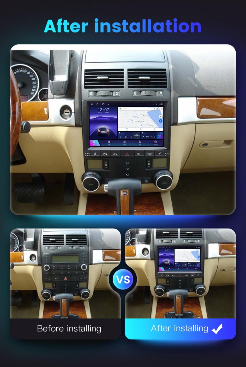 Navigatie dedicata Volkswagen Touareg 2002-2012, 4GB RAM 64GB ROM, Octacore, Android 14, Display QLED 9", DSP, Carplay&Android Auto, SIM 4G, Ventilator Activ [6]