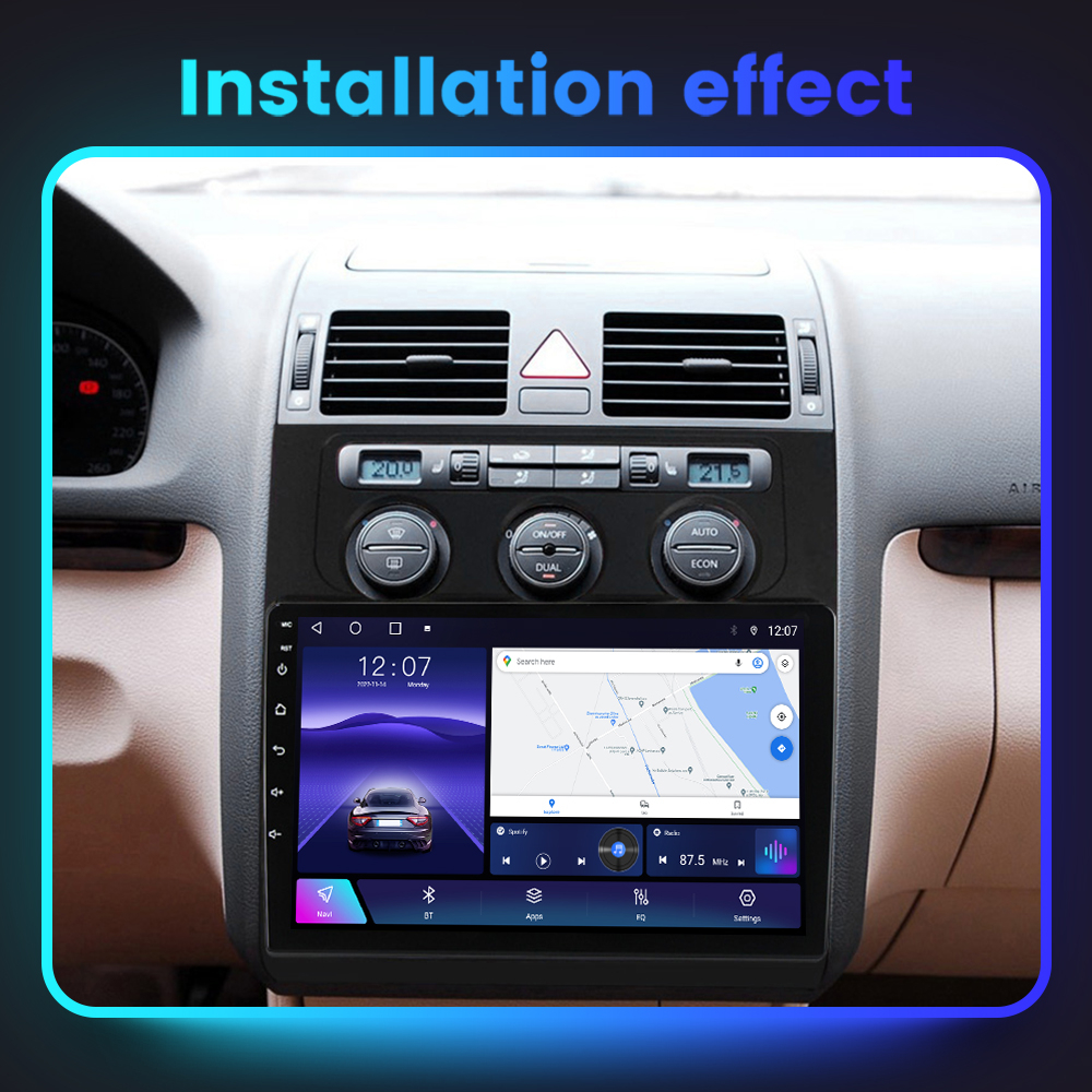 Navigatie dedicata Volkswagen Touran 2003-2015, 4GB RAM 64GB ROM, Octacore, Android 14, Display QLED 10", DSP, Carplay, Android Auto, Internet, Youtube, Waze, WIFI, Bluetooth [10]