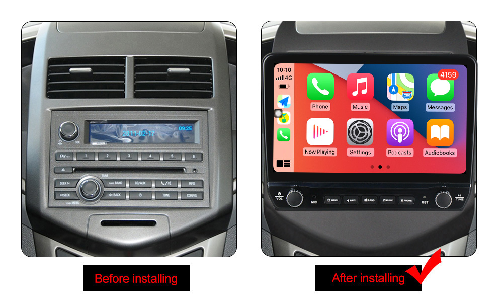 Navigatie dedicata Aveo 2011-2015 cu butoane rotative model 2024, 9 Inch, 2GB RAM 32GB ROM, Quadcore, Android 13, WiFi, Bluetooth, Magazin Play [5]