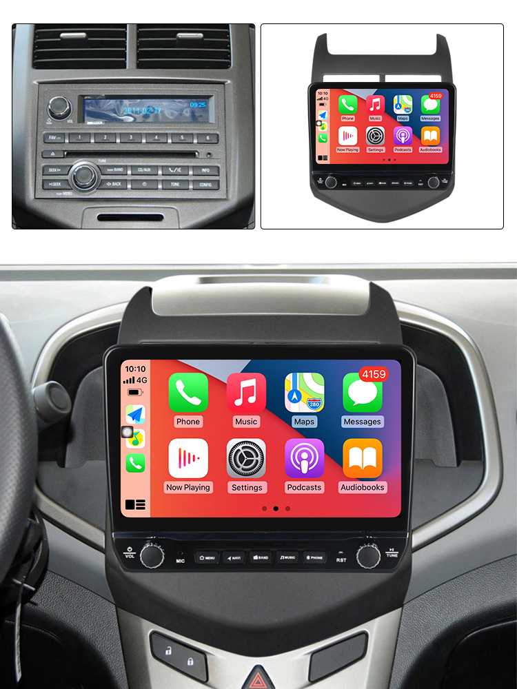 Navigatie dedicata Aveo 2011-2015 cu butoane rotative model 2024, 9 Inch, 2GB RAM 32GB ROM, Quadcore, Android 13, WiFi, Bluetooth, Magazin Play [4]