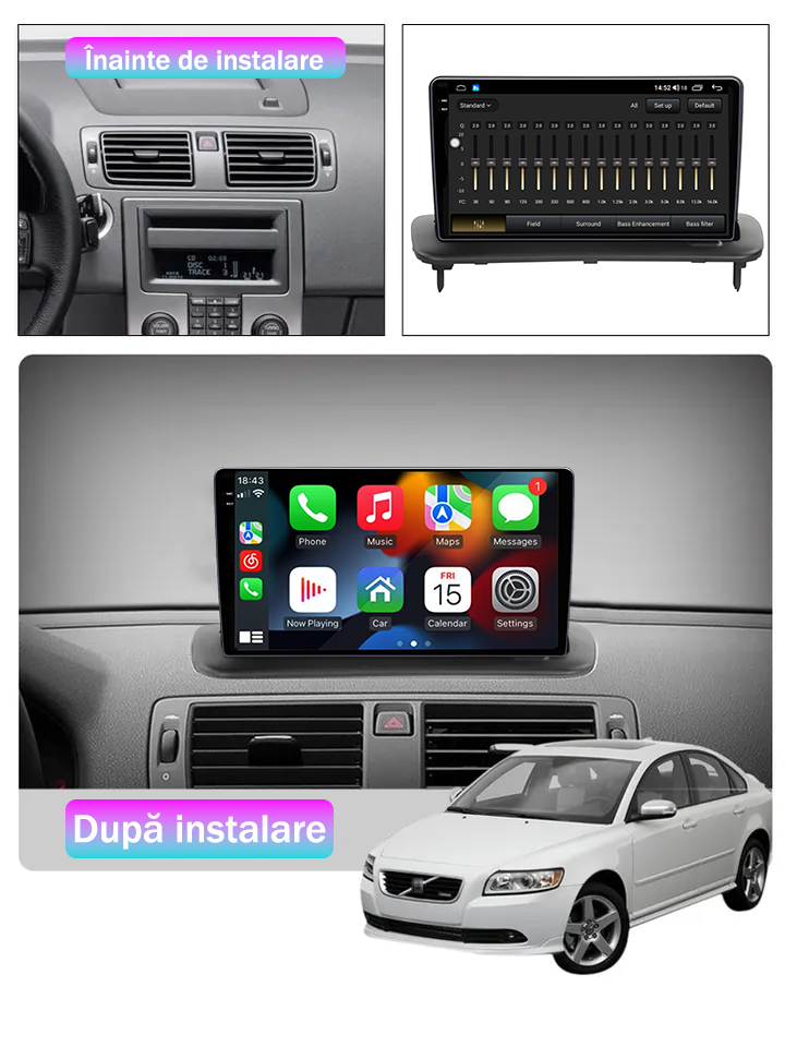 Navigatie dedicata Volvo S40 C30 C70 2004-2013, 12GB RAM 256GB ROM, Android 13, Rezolutie 2K, Display QLED, 9", DSP, Carplay, Android Auto, Internet, Youtube, Waze, Wi Fi, USB [5]