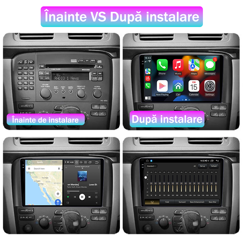 Navigatie dedicata Volvo S80 1998-2006, 4GB RAM 64GB ROM, Octacore, Android 13, Display QLED 9", DSP, Carplay, Android Auto, Internet, Youtube, Waze, WIFI, Bluetooth [9]