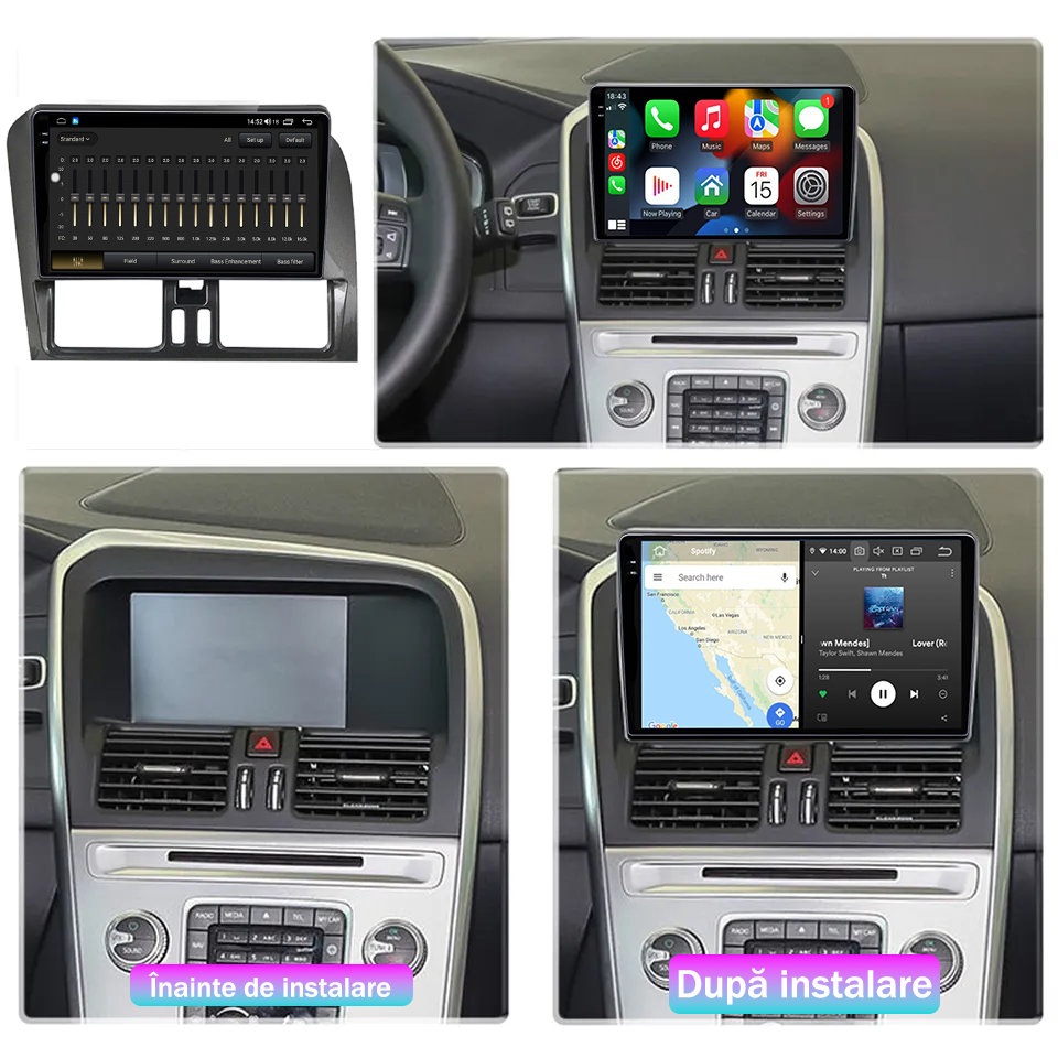 Navigatie dedicata Volvo XC60 2008-2014, 12GB RAM 256GB ROM, Android 13, Rezolutie 2K, Display QLED, 9", DSP, Carplay, Android Auto, Internet, Youtube, Waze, Wi Fi, USB [5]