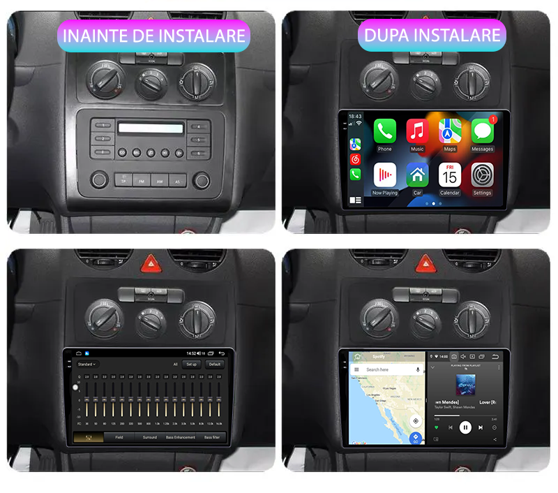 Navigatie dedicata VW Caddy 3 2004-2014, 12GB RAM 256GB ROM, Android 14, Rezolutie 2K, Display QLED, 10", DSP, Carplay, Android Auto, Internet, Youtube, Waze, Wi Fi, USB [5]