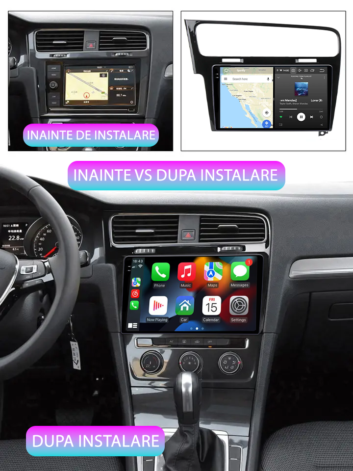 Navigatie dedicata VW Golf 7 2013-2017, 12GB RAM 256GB ROM, Android 14, Rezolutie 2K, Display QLED, 10", DSP, Carplay, Android Auto, Internet, Youtube, Waze, Wi Fi, USB [5]