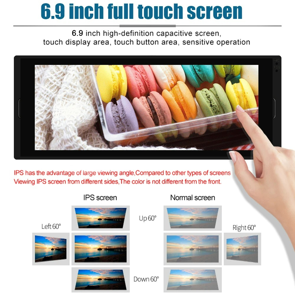 Navigatie dedicata VW, AUDI, OPEL, DACIA, FORD , NISSAN , TOYOTA , 4GB RAM 64GB ROM 1DIN , 8 core + SIM 4G 6.9 inch, Android 14,mirror link, camera marsarier - [2]
