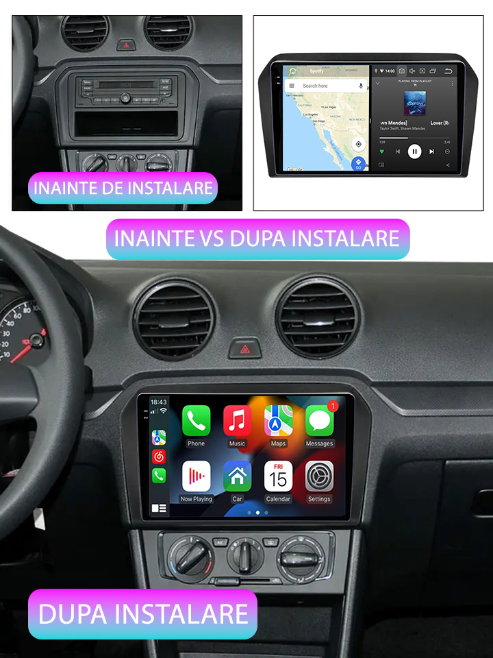 Navigatie dedicata VW Jetta 2013-2017, 12GB RAM 256GB ROM, Android 14, Rezolutie 2K, Display QLED, 9", DSP, Carplay, Android Auto, Internet, Youtube, Waze, Wi Fi, USB [5]