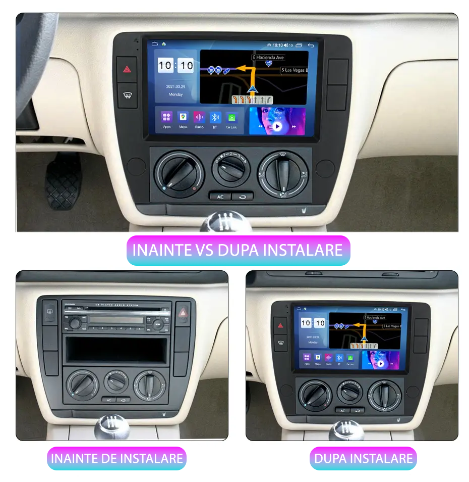 (Resigilata) Navigatie dedicata VW Passat B5 2000-2005,2GB RAM 32GB ROM, Quad Core, Display 9" IPS Full HD, Carplay, Android 14, Bluetooth, Magazin Play, Suport camere AHD [3]