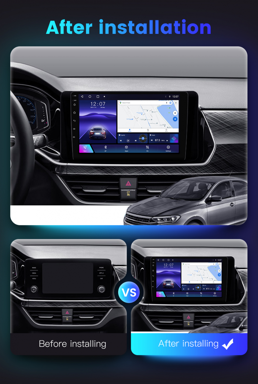 (Resigilata) Navigatie dedicata VW Polo 6 2020-2022, Android 14, Wireless Carplay si Android auto 2GB RAM 32 ROM, Display IPS, 9 inch, Microfon Extern [3]