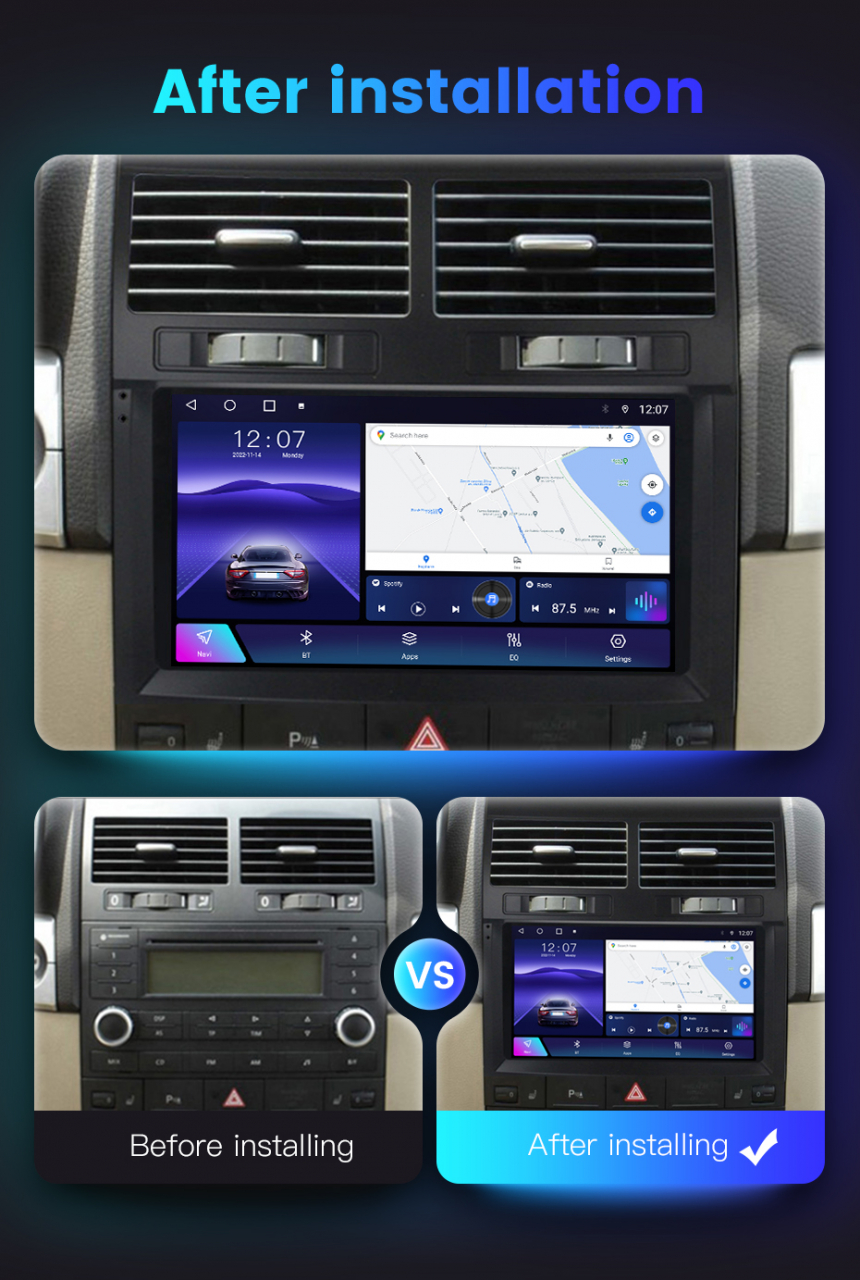 (Resigilata) Navigatie dedicata VW Touareg 2002-2010, 2GB RAM 32GB ROM, Quad Core, Display 9" IPS Full HD, Carplay, Android 14, Bluetooth, Magazin Play, Suport camere AHD [2]