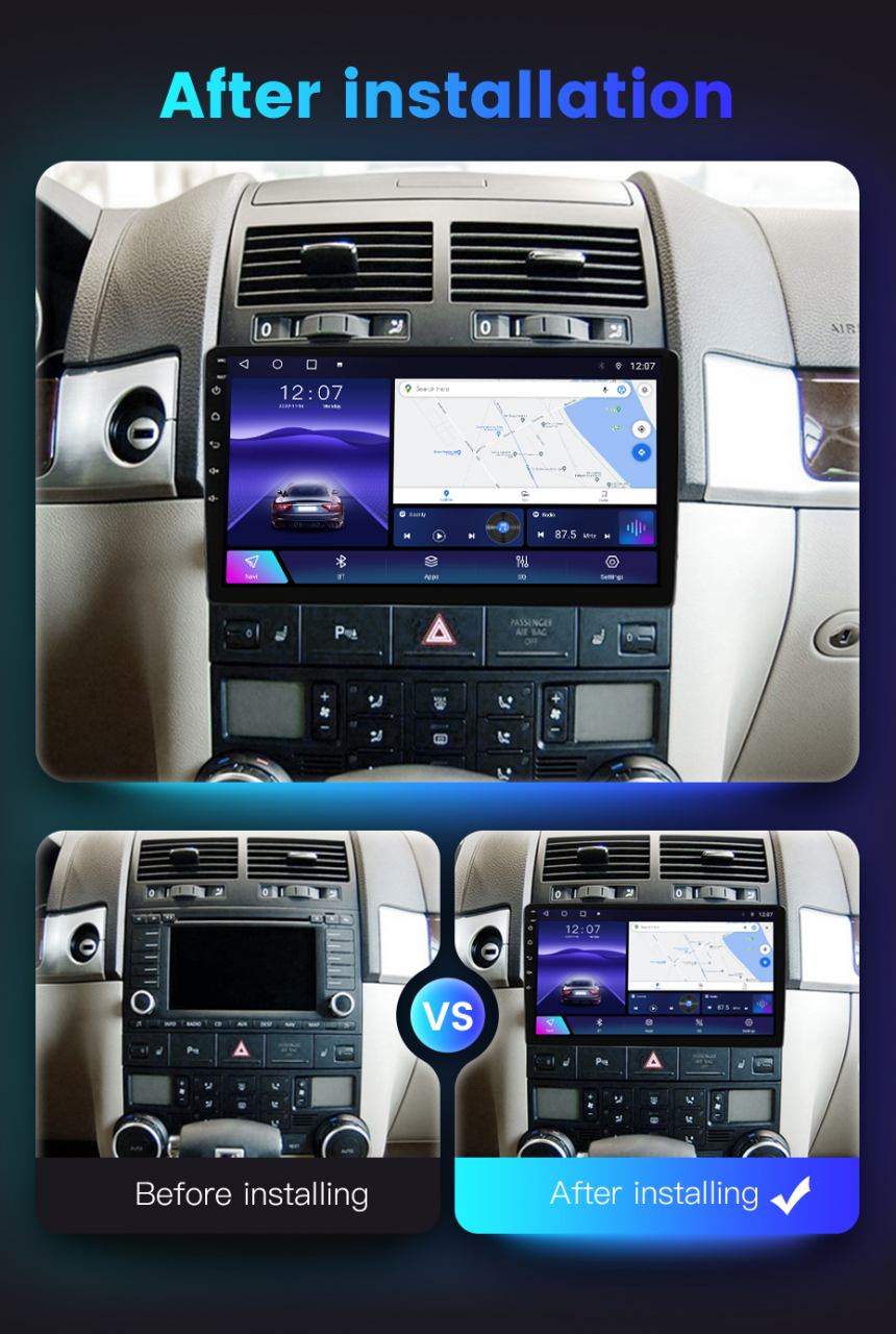 Navigatie dedicata VW Touareg 2003-2010, 4GB RAM 64GB ROM, Octacore, Android 14, Display QLED 9", DSP, Carplay, Android Auto, Internet, Youtube, Waze, WIFI, Bluetooth [7]