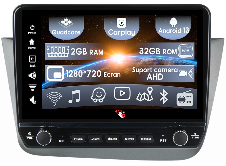 Navigatie dedicata Altea 2004-2015 cu butoane rotative model 2024, 9 Inch, 2GB RAM 32GB ROM, Quadcore, Android 13, WiFi, Bluetooth, Magazin Play [1]