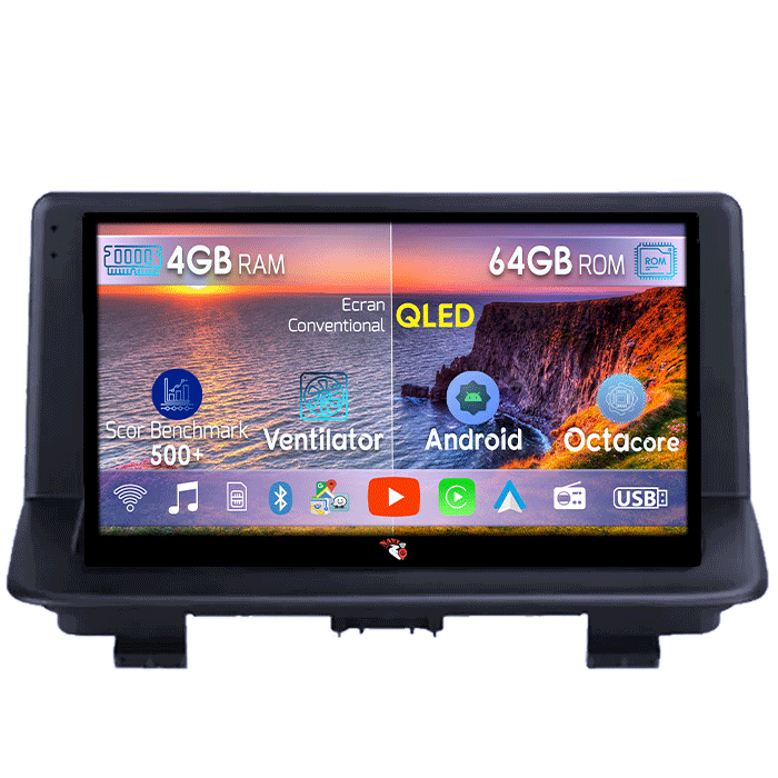 Navigatie dedicata Audi Q3 2011 - 2018, 4GB RAM 64GB ROM, Octacore, Android 13, Display QLED 9", DSP, Carplay, Android Auto, Internet, Youtube, Waze, WIFI, Bluetooth [1]