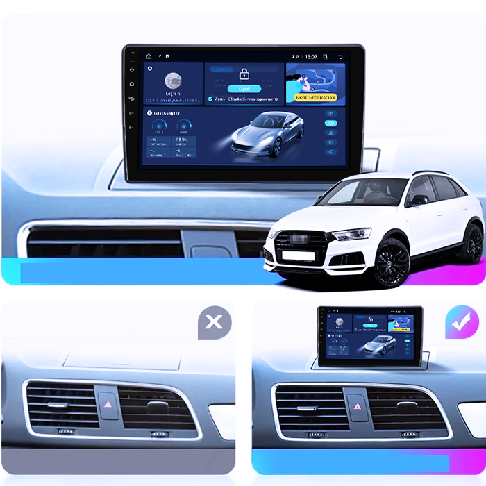 Navigatie dedicata Audi Q3 2011 - 2018, 4GB RAM 64GB ROM, Octacore, Android 13, Display QLED 9", DSP, Carplay, Android Auto, Internet, Youtube, Waze, WIFI, Bluetooth [5]
