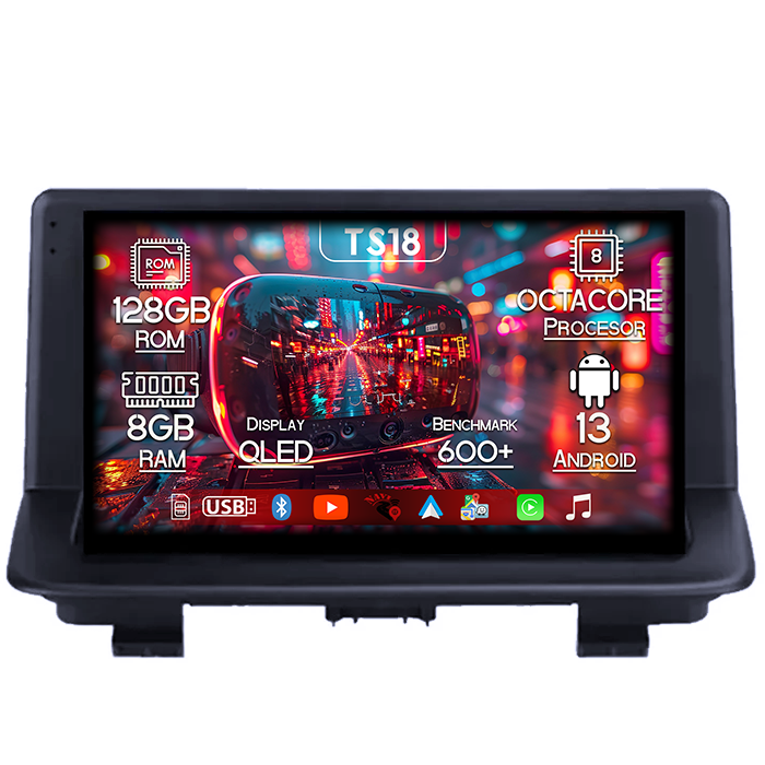 Navigatie dedicata Audi Q3 2011 - 2018, 8GB RAM 128GB ROM, Octacore, Platforma TS18, Android 13, Display QLED 9”, Suporta camera 360º, DSP, Carplay&Android Auto, SIM 4G, Ventilator Activ [1]
