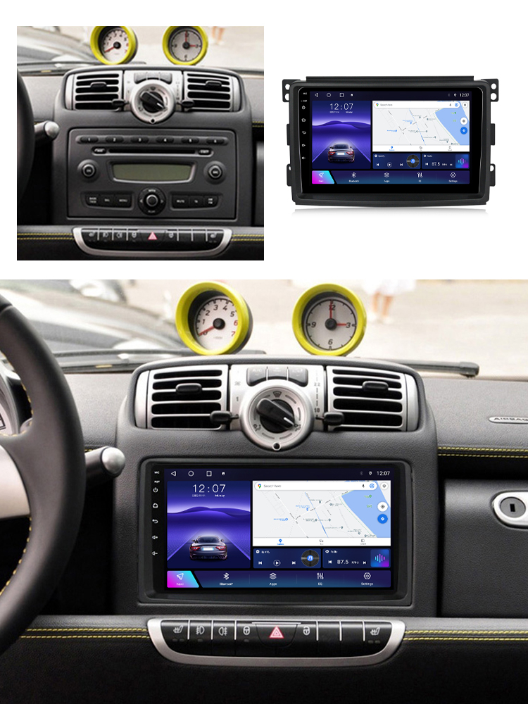 Navigatie dedicata Smart Fortwo 2006-2011, 4 GB RAM 32GB ROM, Octacore, Android 13, QLED, DSP, RDS, Bluetooth, WiFi, Magazin Play [5]
