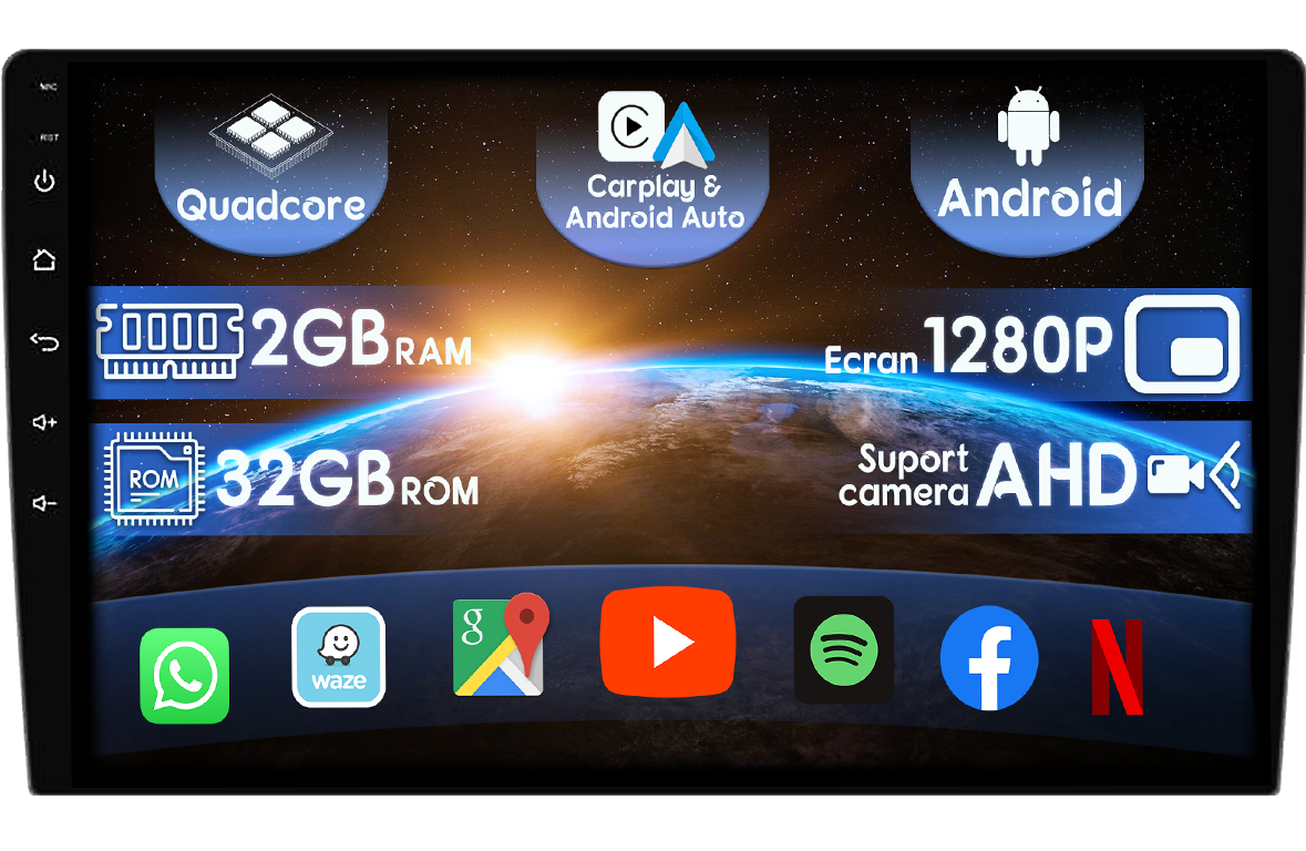 (Resigilata) Navigatie GPS universala, 2 GB RAM 32 ROM, Android 13, Display IPS, 9", DSP, (NU INCLUDE MUFA ALIMENTARE)Carplay, Android Auto, Internet, Youtube, Waze, WI-FI, USB, Bluetooth [1]