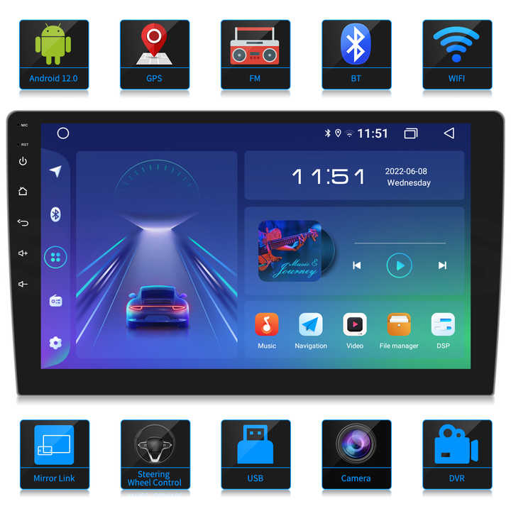Navigatie GPS universala, 8GB RAM 128GB ROM, Octacore, Platforma TS18, Android 13, Display QLED 10”, Suporta camera 360º, DSP, Carplay&Android Auto, SIM 4G, Ventilator Activ [3]