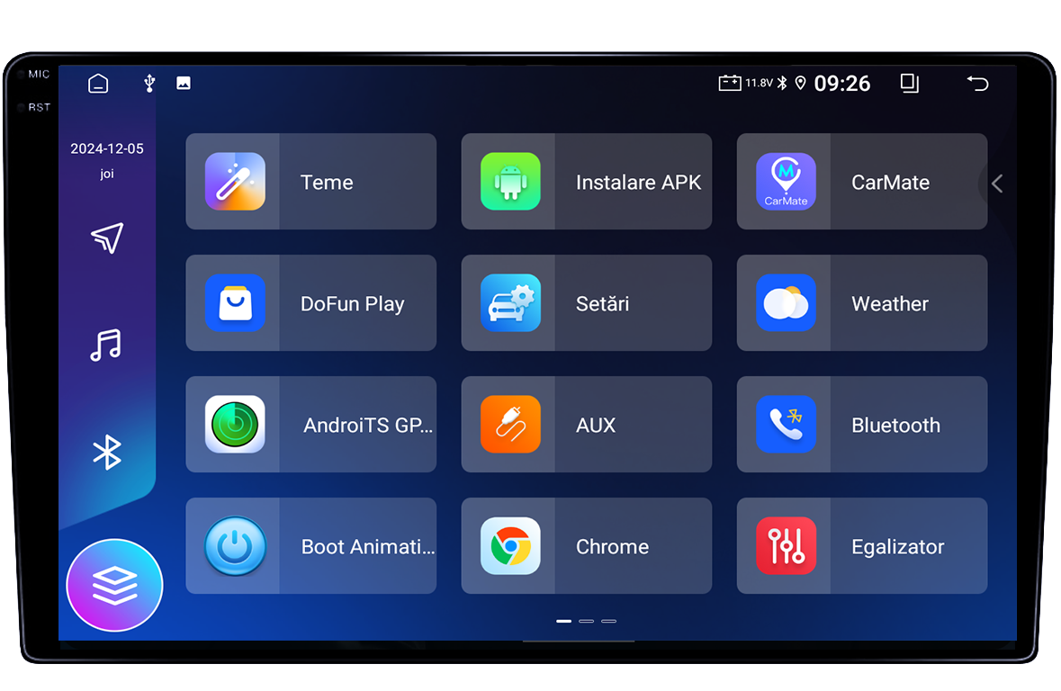 Navigatie GPS universala, 8GB RAM 128GB ROM, Octacore, Platforma TS18, Android 14, Display QLED 9", Suporta camera 360", DSP, Carplay&Android Auto, SIM 4G, Ventilator Activ [8]