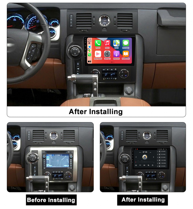 (Resigilata) Navigatie dedicata Hummer H2 2007-2009 , Android 13, Wireless Carplay si Android auto 2 GB RAM 32 ROM, Display IPS, 9 inch, Microfon Extern [8]