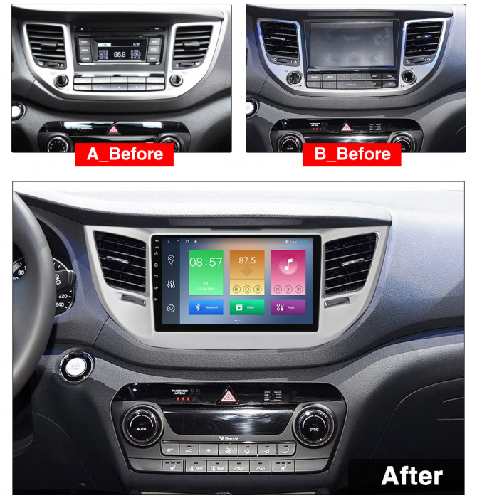(Resigilata) Navigatie dedicata Hyundai Tucson IX35 2014-2018, 2GB RAM 32GB ROM, Quad Core, Display 9" IPS Full HD, Carplay, Android 13, Bluetooth, Magazin Play, Suport camere AHD [3]