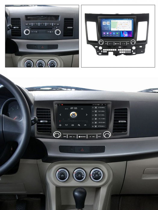 Navigatie dedicata Mitsubishi Lancer 2007-2012, 12GB RAM 256GB ROM, Android 13, Rezolutie 2K, Display QLED, 9", DSP, Carplay, Android Auto, Internet, Youtube, Waze, Wi Fi, USB [3]