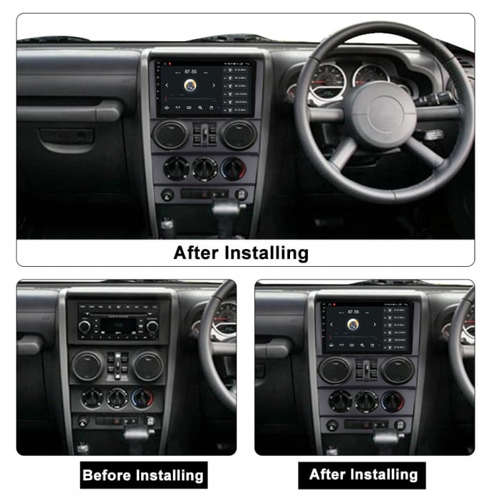 (Resigilata) Navigatie dedicata Jeep Wrangler Rubicon 2008-2010, 2GB RAM 32GB ROM, Quad Core, Display 9" IPS Full HD, Carplay, Android 13, Bluetooth, Magazin Play, Suport camere AHD [5]