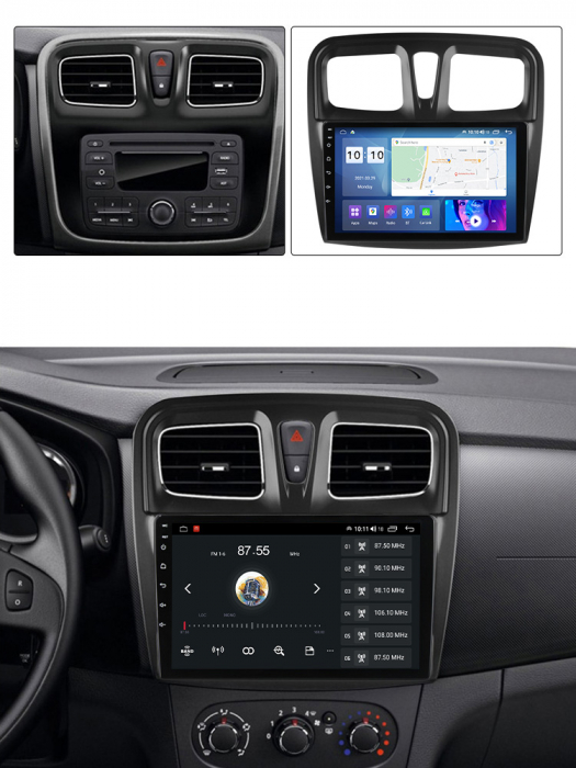 (Resigilata) Navigatie dedicata Renault Logan 2014-2019, 2GB RAM 32GB ROM, Quad Core, Display 9" IPS Full HD, Carplay, Android 13, Bluetooth, Magazin Play, Suport camere AHD [5]