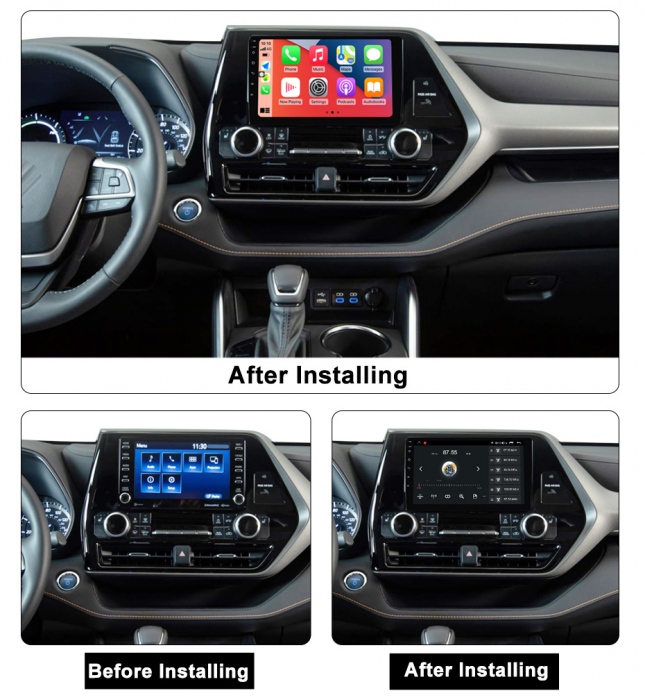 (Resigilata) Navigatie dedicata Toyota Highlander Kluger 2022, 2GB RAM 32GB ROM, Quad Core, Display 9" IPS Full HD, Carplay, Android 13, Bluetooth, Magazin Play, Suport camere AHD [5]