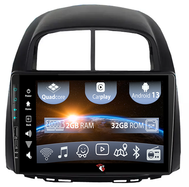 Navigatie dedicata Toyota Passo Daihatsu Boon Sirion Subaru Justy Perodua Myvi, USB&Butoane fizice frontale, 2GB RAM 32GB ROM, Display 9 " , Internet, Aplicatii, Waze, WI-FI, USB, Blu [1]