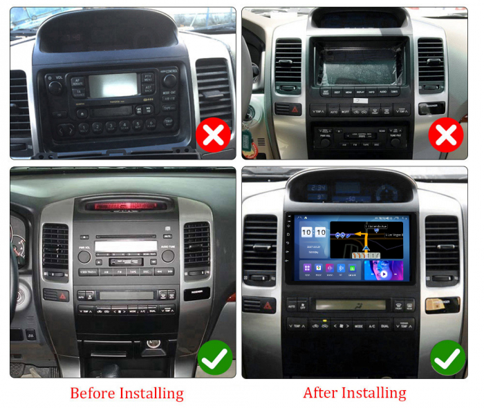 (Resigilata) Navigatie dedicata Toyota Prado 2004-2009, 2GB RAM 32GB ROM, Quad Core, Display 9" IPS Full HD, Carplay, Android 13, Bluetooth, Magazin Play, Suport camere AHD [3]
