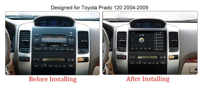 (Resigilata) Navigatie dedicata Toyota Prado 2004-2009, 2GB RAM 32GB ROM, Quad Core, Display 9" IPS Full HD, Carplay, Android 13, Bluetooth, Magazin Play, Suport camere AHD [2]